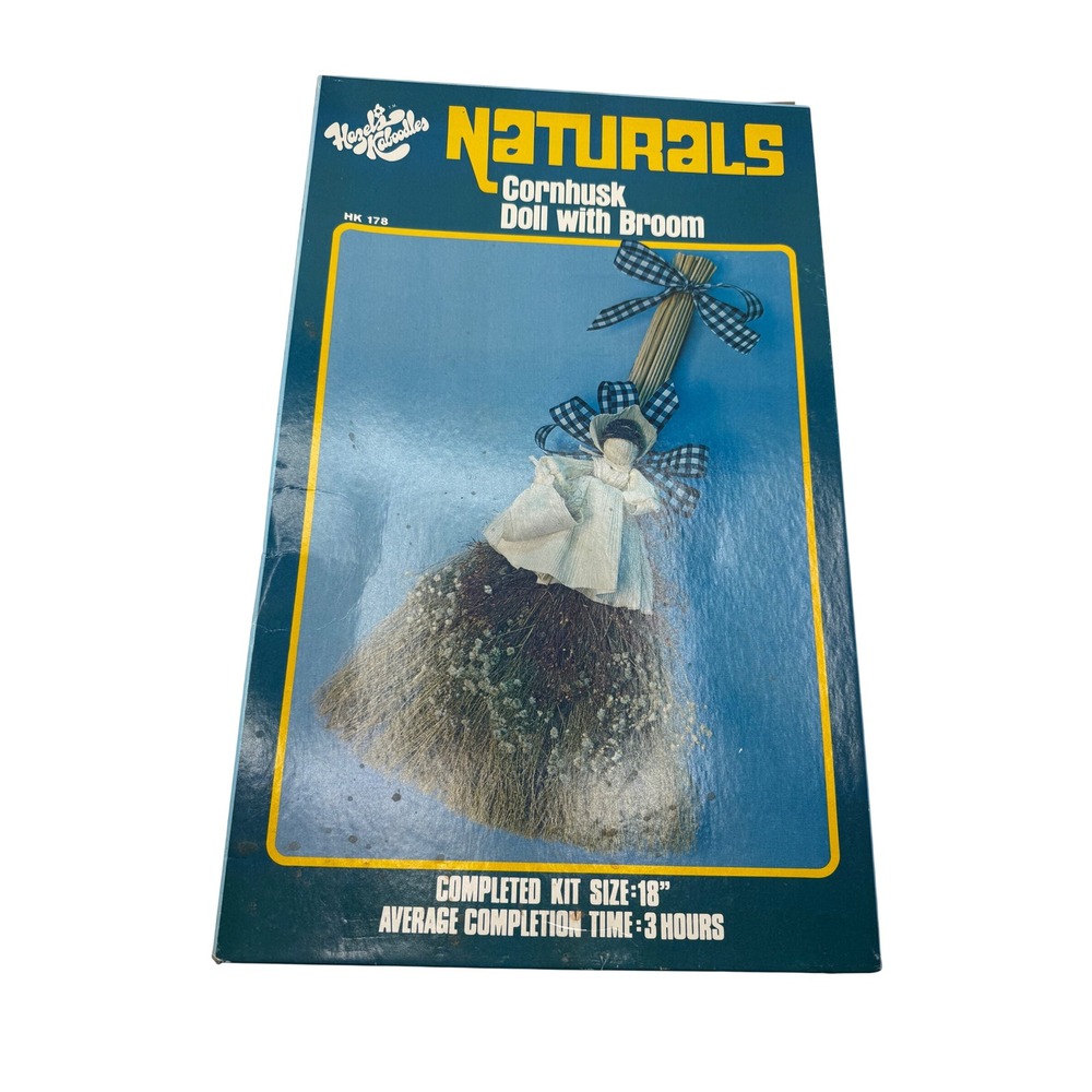 New Hazel Kaboodles Naturals Cornhusk Doll‎ Broom Craft Kit HK 178 Vintage 18in